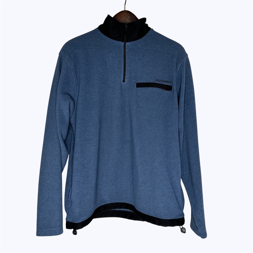 Old Navy Outlet Fleece Pullover‎ Blue 1/4 Zip Pockets Y2K Gorpcore Hiking Mens L